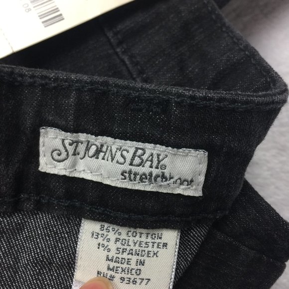 NWT St. John's Bay Straight Bootcut Jeans Size 16 Womans High Rise Faded Black - Picture 5 of 12